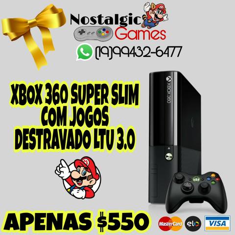 Xbox 360 Destravado + Jogos Parcelo no cartão