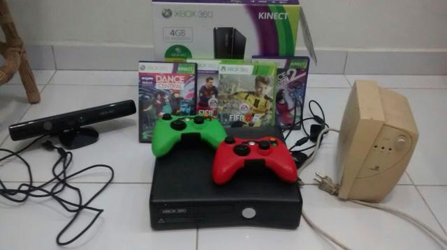 Xbox 360 + Kinect + controles + jogos + estabilizador