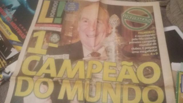 Jornal Lance confirmando Palmeiras campeão mundial 51
