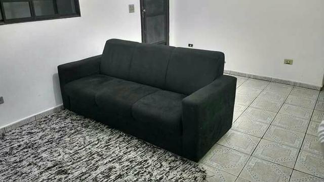 Sofá em suede 3 lugares