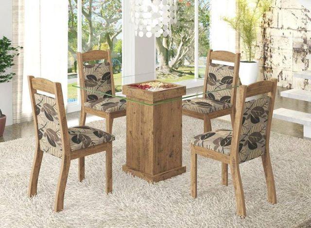 Mesa de jantar andi com 4 cadeiras - veja modelos