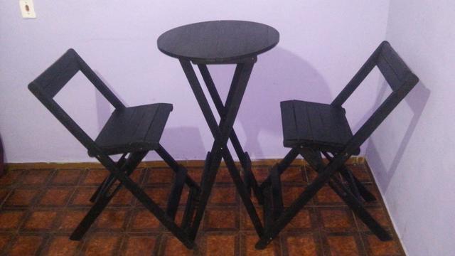 Conjunto mesa Bistro dobravel com cadeiras