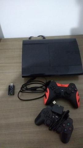 PS3 - 2 controles - 12 jogos + placa de som USB