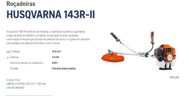 Roçadeira Husqvarna 143 rII, leia o anuncio