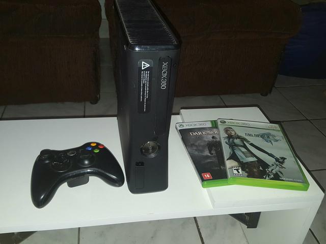 Xbox 360 travado + hd 250gb + controle+ kinect