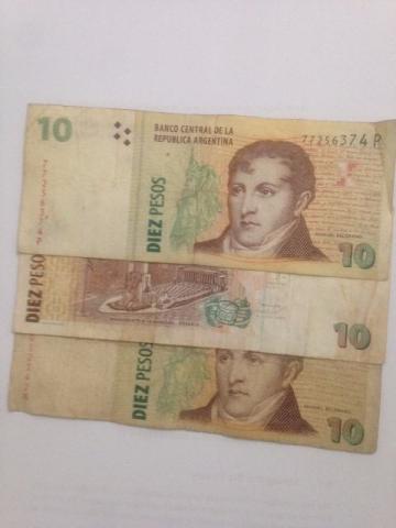 Lote Cédulas - 10 Pesos Argentinos