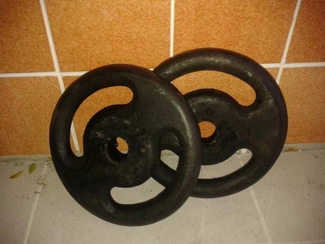 Par anilha vazada 10 kg pintada