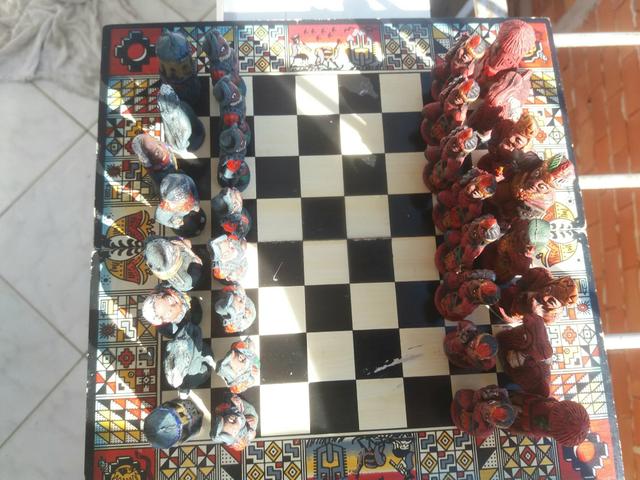 Tabuleiro de xadrez artesanal
