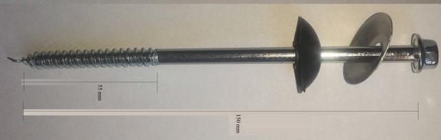 700 parafusos para telhas ecológicas 150 mm