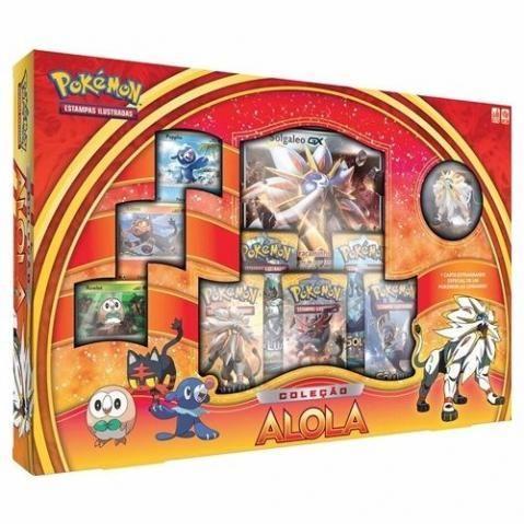 Box Pokémon Coleção Alola Solgaleo Gx Com Miniatura