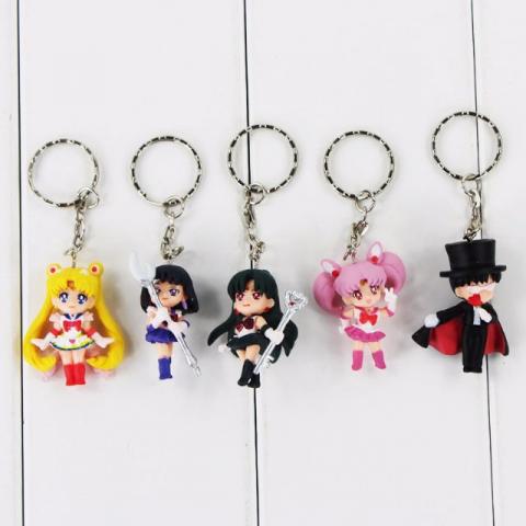Kit Chaveiros Sailor Moon,Netuno,Plutão,Chibi - Moon,Tuxedo