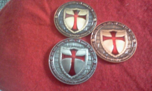 Medalhas Geocoin dos Cavaleiros Templários