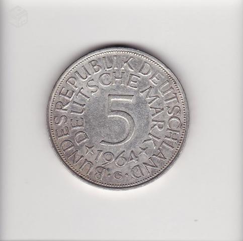 Moeda 5 deutsche mark de prata (soberba)