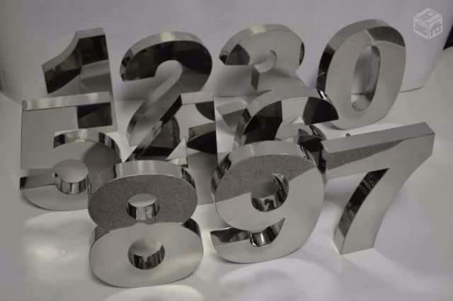 Números e Letras Em Aço Inóx pra Casa Loja Promoção 79
