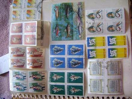 Coleção de selos com comemorativos,quadras,primeiros dia