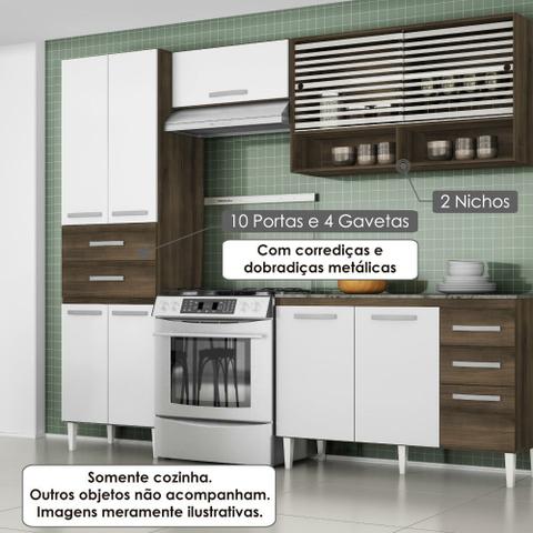 Cozinha Compacta Joyce Com Paneleiro, Balcão E 2 Armários