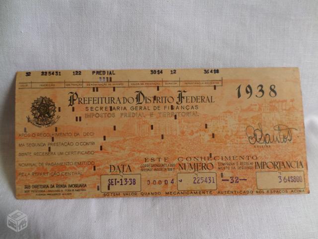 Lote Documentos Imposto Predial Distrito Federal