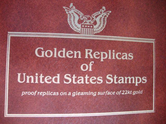 Coleção de selos de ouro 22 kt dos estados unidos