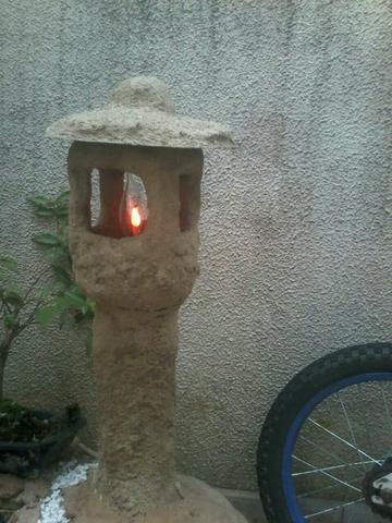 Lamparina chinesa artesanal com lâmpada vela chama