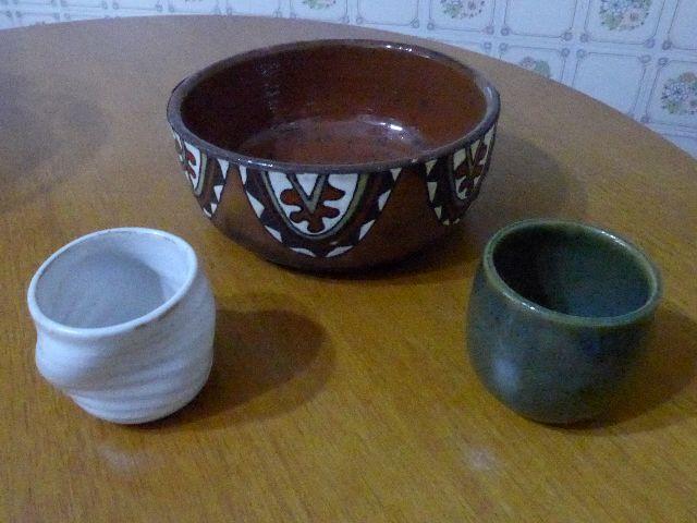 Conjunto de 3 cachepots de cerâmica esmaltada para plantas