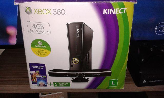 Xbox 360 Slim 4Gb C/kinect Desbloqueado
