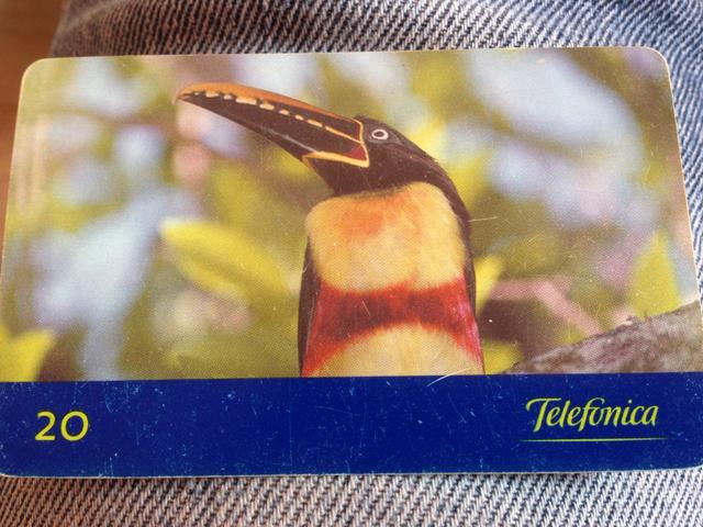 Cartão telefônico aves do Brasil