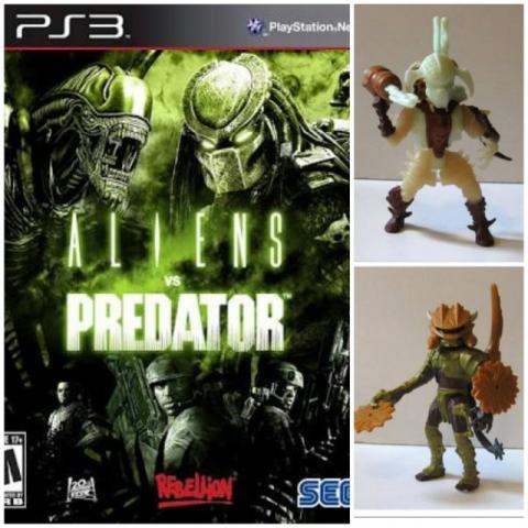 PS3 Alien vs Predator + 2 action figure