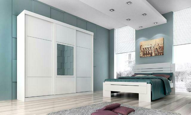 Roupeiro Ravena Slide 3 Portas Glass - Panan