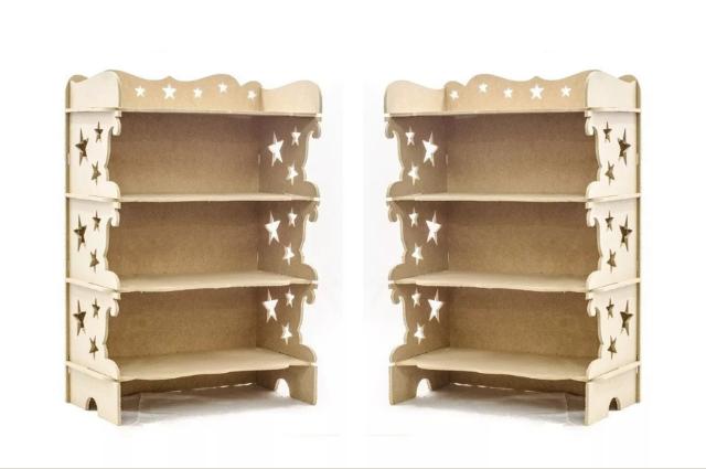 2 Armário De Chão Mdf Provençal Estante Para