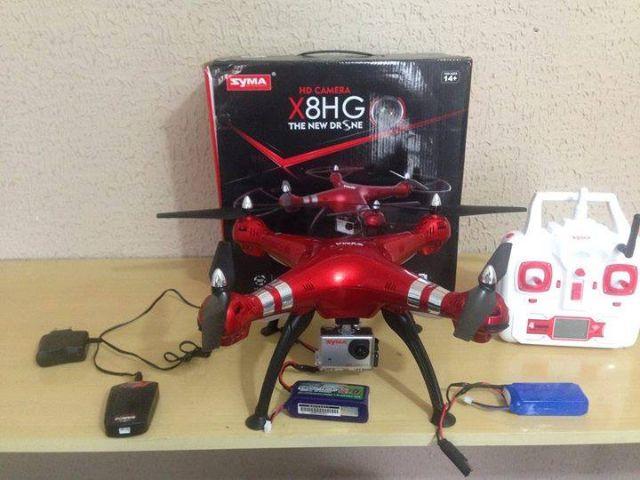 Drone Syma x8 Hg 3 Meses de uso c/ bateria reserva 15 mim