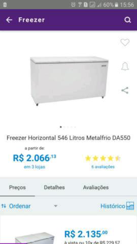 Freezer metal frio zero sem uso 546 litros