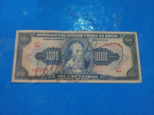 Cedula Mil Cruzeiros / Pedro Alvarez Cabral / Autografada