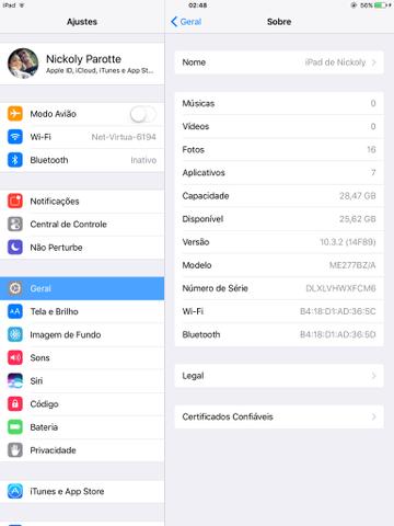 IPad mini com nota caixa capinha e carregador