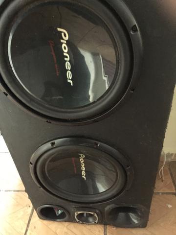 Kit caixa de som sub + corneta + toca cd + twiter + módulo