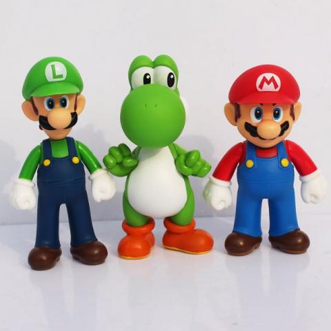 Miniaturas Mario, Luigi e Yoshi - 12cm