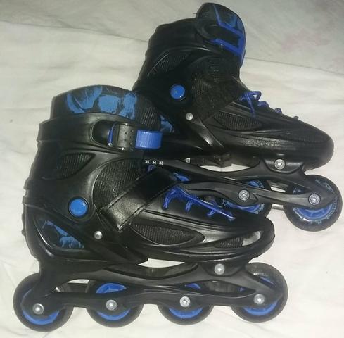 Patins Preto azul 33 ao 36