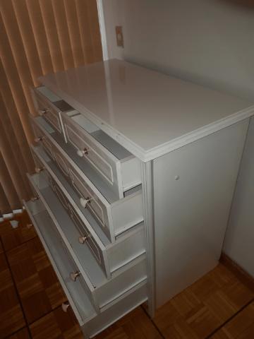 Cômoda branca, 1,00 x 0,50 x 0,90 m, 6 gavetas