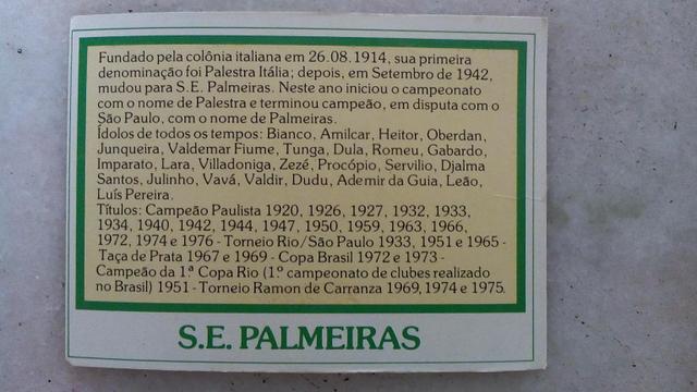 Figurinhas Card do Palmeiras