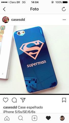 Case espelhada Super Man iphone 5/5s/6/6s