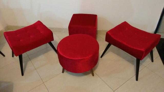 Jogo de puff banqueta p Decorações