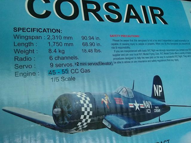 Aeromodelo Corsair 55cc