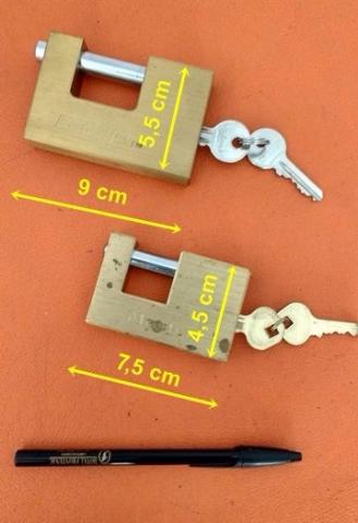 Cadeados retangulares em latão Made in USA, novos