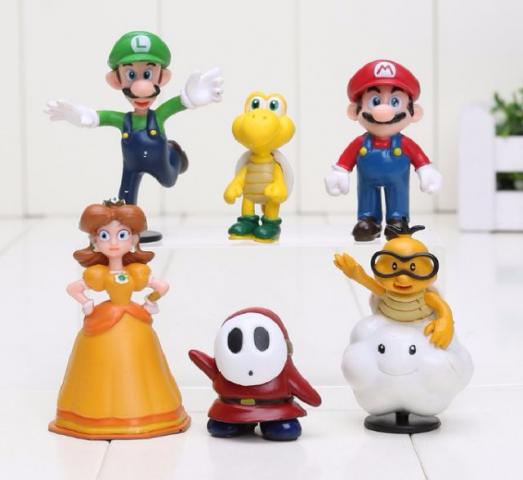 Miniaturas Turma Mario Bros Luigi Yoshi - 06 Peças - Barato