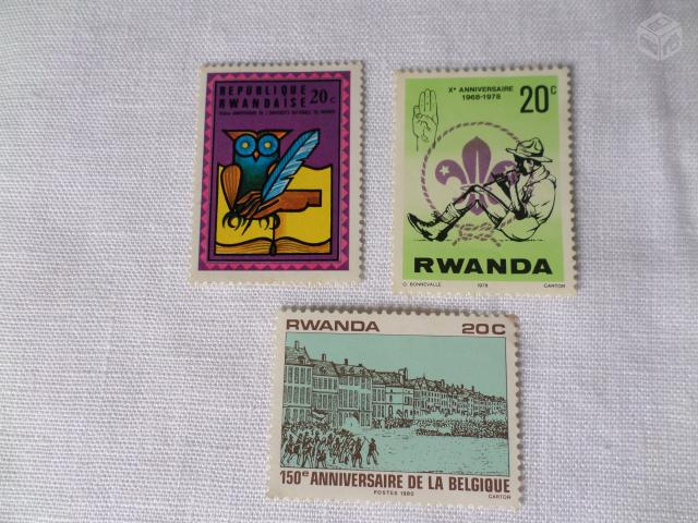 Selos de Ruanda (sem carimbo)