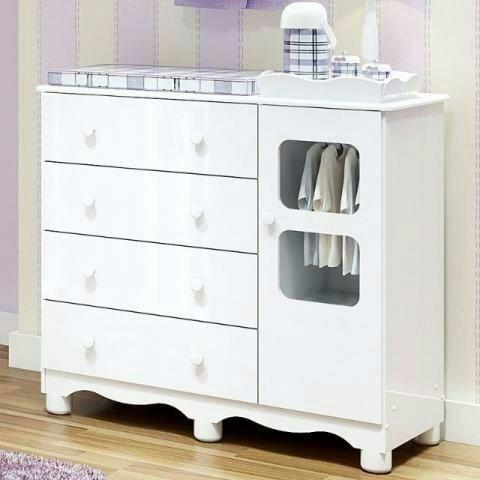 Cômoda Uli em MDF, 1 porta e 4 Gavetas com corrediças