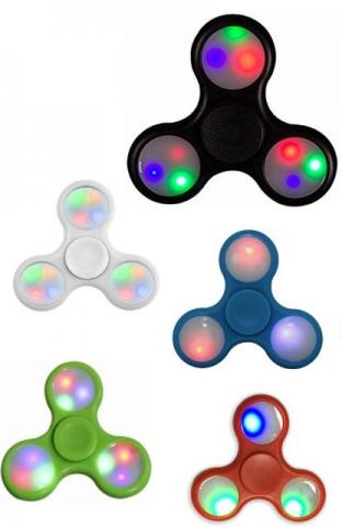 Fidget Hand Spinner Finger Anti Stress C/ Led - Cor Sortida