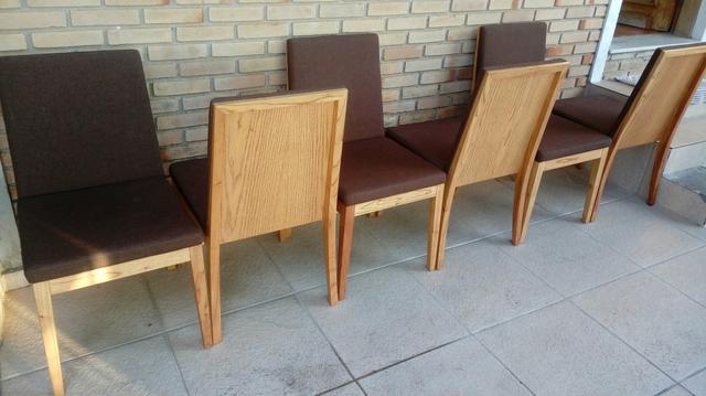 6 cadeiras (conservadas, é madeira mesmo)