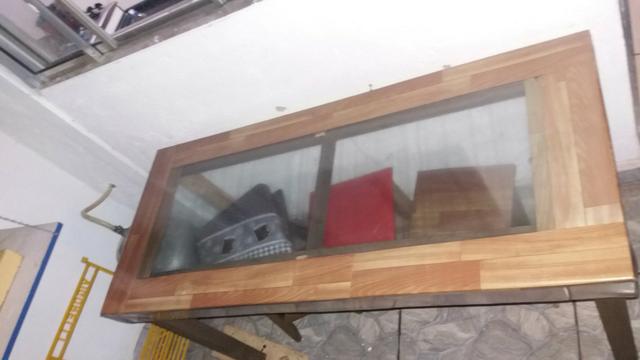 Mesa de vidro rustica