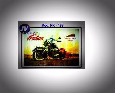 Placa Decora Retrô Vintage Moto Custom 30x20cm - Mdf 3mm