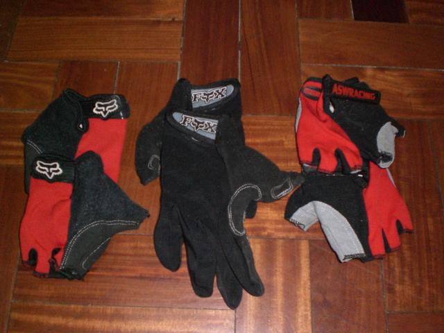 Kit com 3 pares de luvas Fox-ASW para Ciclismo - Tamanho P -